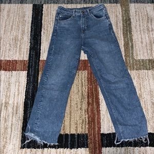 High waisted straight jeans